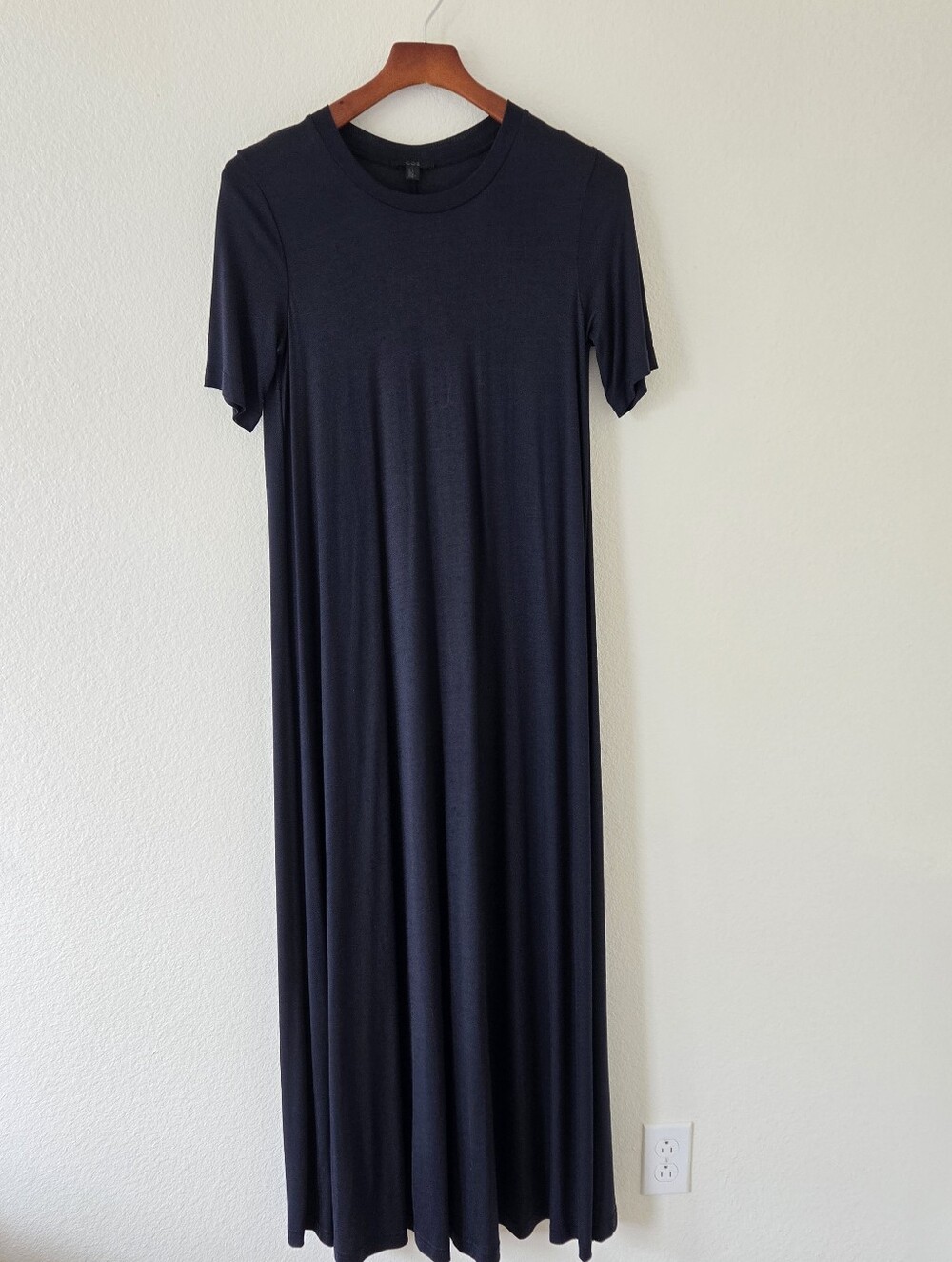 COS Voluminous Maxi T-shirt Dress Navy Relaxed Fit Pullover Size Small Lyocell - Picture 7 of 16